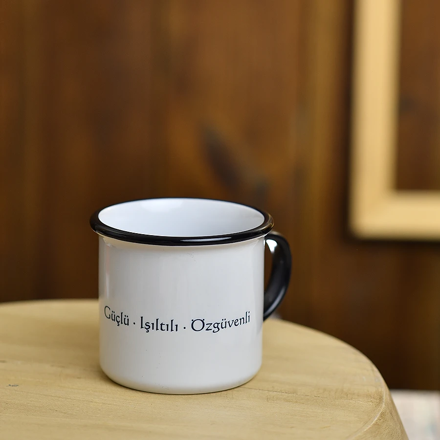 Burç temalı aslan burcu tasarımlı porselen kupa bardak