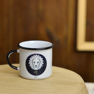 Burç temalı aslan burcu tasarımlı porselen kupa bardak