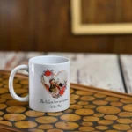 Kalpte Sen Varsın yazılı kişiye özel fotoğraflı kupa bardak