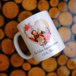 Kalpte Sen Varsın yazılı kişiye özel fotoğraflı kupa bardak