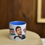 Ya güzel kardeşim yazılı mavi kulplu mizahi kupa